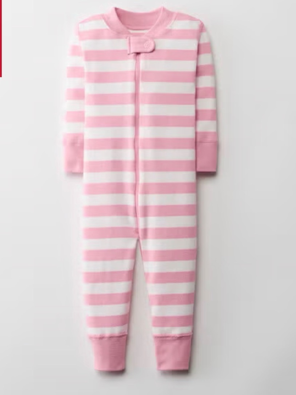 Hanna Andersson Long Sleeve Footless Pajama Pink & White Stripe 60 3-6Months